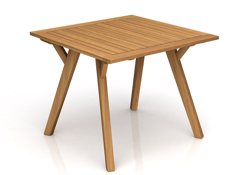 SET(5pcs)- OREGON RECT. TABLE 90 x 90 x 74cm + 4 WINDSOR STACKING CHAIR (KD) -WICKER